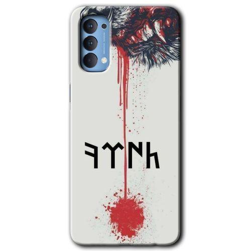 Oppo Reno 4 Kılıf Baskılı Kapak - Kan Uykusu + 5D Tam Kaplayan Cam