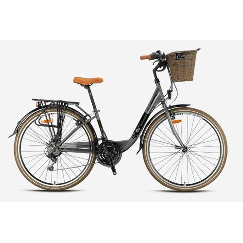 Kron Tetra 3.0 28 Jant Şehir Bisikleti Mat Füme-Neon Sarı 38 cm