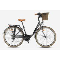 Kron Tetra 3.0 28 Jant Şehir Bisikleti Mat Füme-Neon Sarı 38 cm