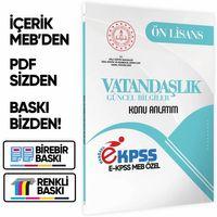2026 MEB Özel EKPSS Önlisans-Ortaöğretim VATANDAŞLIK-Güncel Bilgiler Kitabı(A4 Boyut)BASKI ÜCRETİ