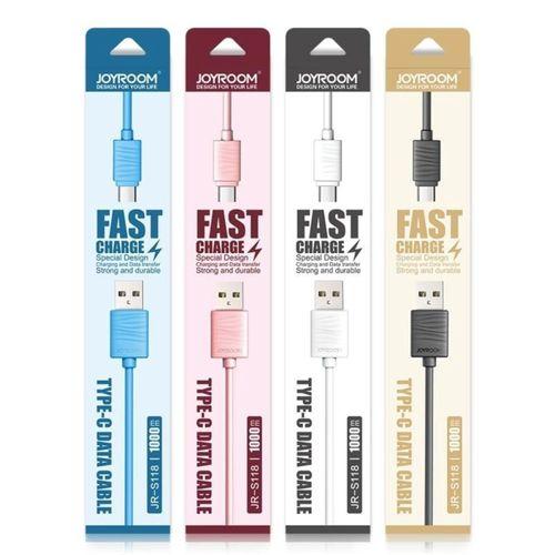Joyroom JR-S118 Type-C USB Hızlı Şarj ve Data Kablosu 1m Mavi