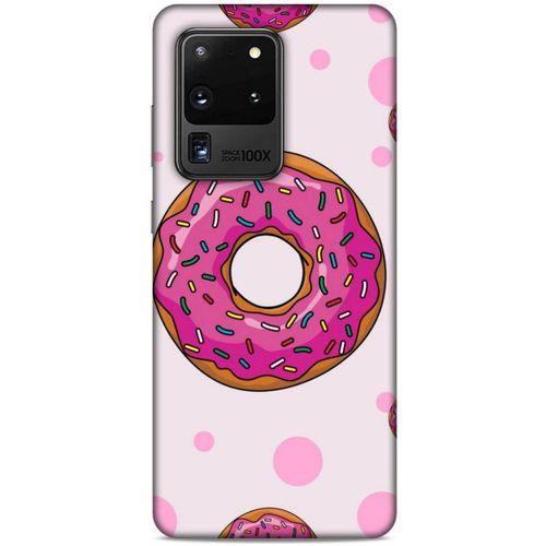 Samsung Galaxy S20 Ultra Uyumlu Kılıf Pembe Delisi (25) Antişok Kapak Donut