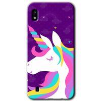 Potkal Hediye Fabrikası Samsung Galaxy A10 Kılıf HD Desen Baskılı Arka Kapak - Unicorn Sleep