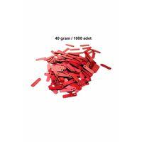 Kırmızı 15 x 5 mm Dantel Oya Yazma Halhal Abiye Lazer Kesim Pul 1000 adet / 40 gram