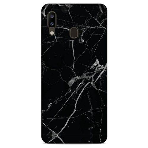 Mermer Desenli (17) Tema Tasarım Kılıf Siyah Samsung Galaxy A20 Kılıf