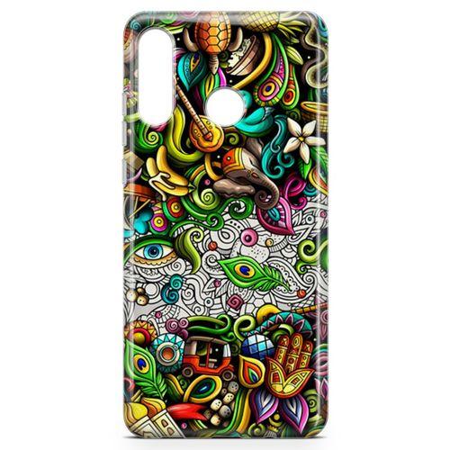 Huawei Nova 4e Kılıf Hindistan Doodle Arka Kapak Koruma Desenli Full Koruyucu