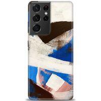Samsung Galaxy S21 Ultra Kılıf HD Baskılı Kılıf - Siyah Mavi + Tam Ekran Koruyucu