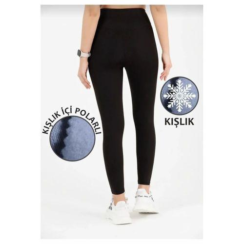 Kadın Kışlık Tayt Yüksek Bel Içi Polarlı Yumuşacık Dalgıç Kumaş