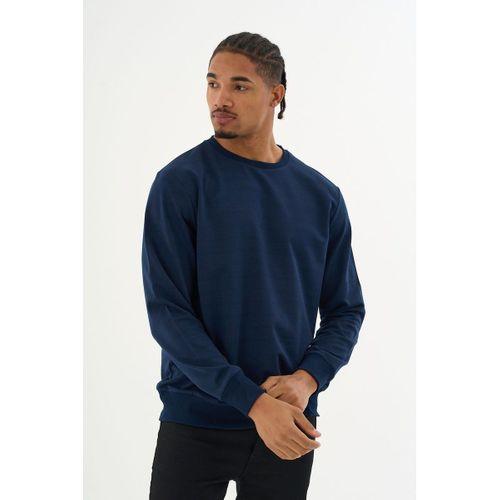 Süperlife Erkek Gri Bisiklet Yaka Ribanalı Regular Fit Sweatshirt spr26swk930