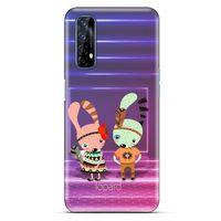 Oppo Realme 7 Kılıf FunnyMaX (4) Koruma Kılıfı Mor Pembe