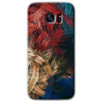 MRCİLETİSİM MRCİLETİSİM Samsung Galaxy S7 Edge Kılıf HD Desen Baskılı Arka Kapak + Temperli Cam - Karma Boyalar
