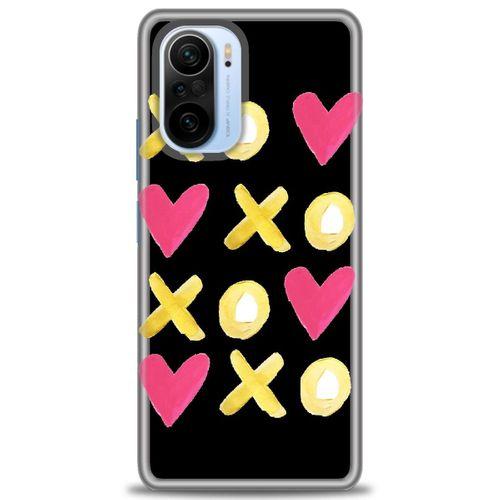 Xiaomi Redmi K40 Pro Kılıf HD Baskılı Kılıf - XOXOXO + Tam Ekran Koruyucu