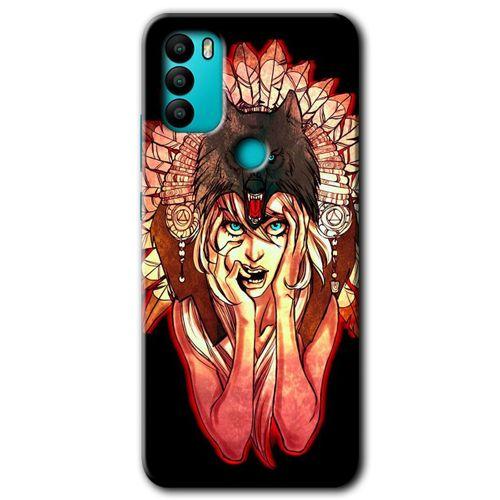General Mobile GM 21 Plus HD Baskılı Kılıf + 9D Tam Ekran Koruyucu - Kurt Kız