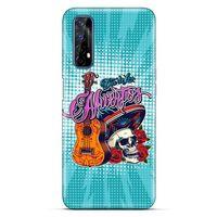 Lopard Oppo Realme 7 Uyumlu Kılıf Tattoo's (34) Slim Armor Kılıf İskelet & Gitar