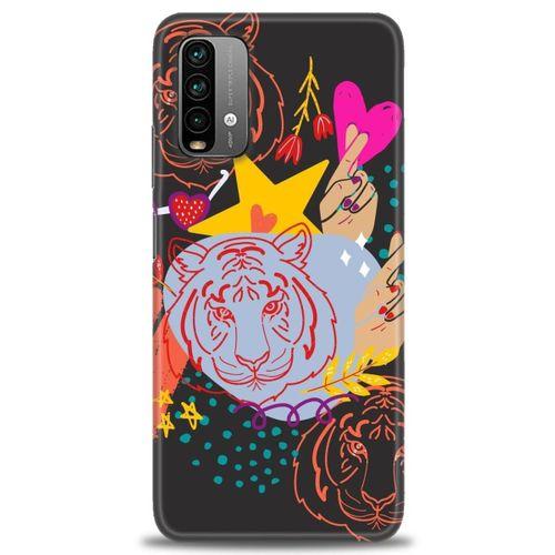 Xiaomi Redmi 9T Kılıf HD Baskılı Kılıf - Kaplan + Tam Ekran Koruyucu