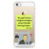 Apple iPhone 5s Kılıf Caps-Elon Musk Arka Kapak Koruma Desenli Full Koruyucu