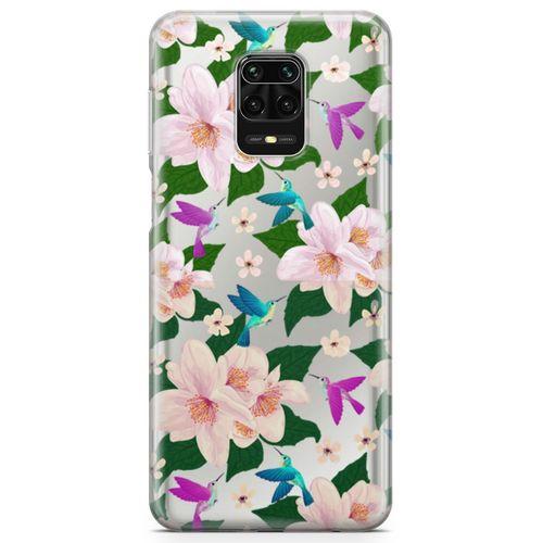 Xiaomi Redmi Note 9S Kılıf Karanfil Kuşlar Arka Kapak Koruma Desenli Full Koruyucu