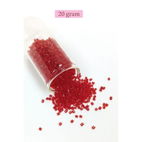 Kesme Cam Boncuk 2mm - 20 Gram - Bordo -BNC341