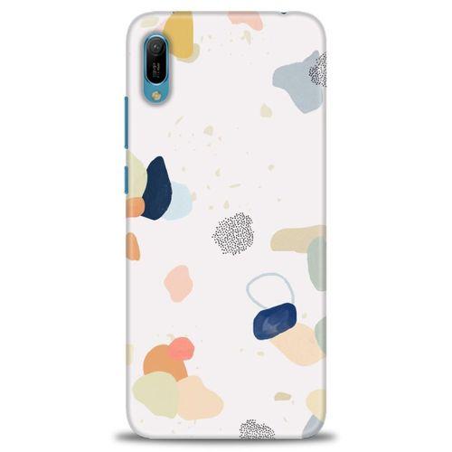 Huawei Y6 2019 Kılıf HD Baskılı Kılıf - Benekler ve Renkler + Tam Ekran Koruyucu