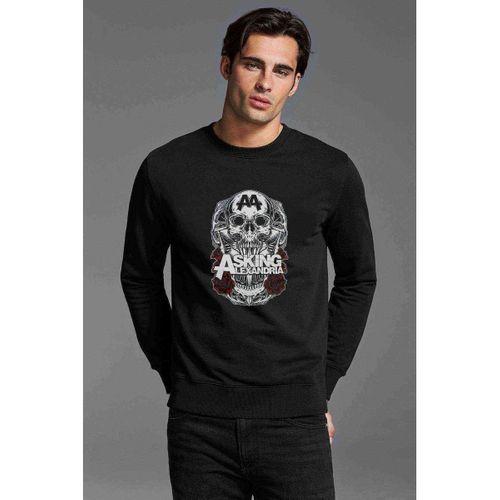 Asking Alexandria AA Baskılı Siyah Erkek Sweatshirt