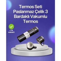 Isıyı Uzun Süre Koruyan 500 Ml Termos Seti | Çelik Gövde, 2 Bardaklı, Hediye Kutulu