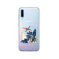 Samsung A50 Time To Travel Desenli Premium Şeffaf Silikon Kılıf