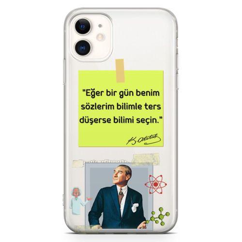 Apple iPhone 11 Kılıf Caps Atatürk Arka Kapak Koruma Desenli Full Koruyucu