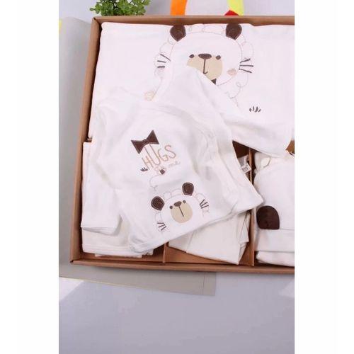 Ayıcık Desenli 10 Parça Kutulu %100 Pamuk Erkek Bebek Hastane Çıkışı