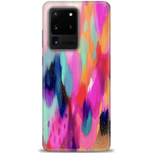 Samsung Galaxy S20 Ultra Kılıf HD Baskılı Kılıf - Yaldızlı Renkler + Tam Ekran Koruyucu