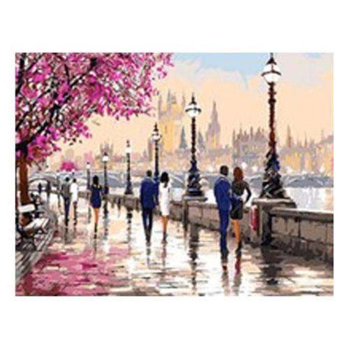 Canvas Aşıklar Yolu Sayılarla Boyama Seti  Kasnaklı  50 x 65 cm