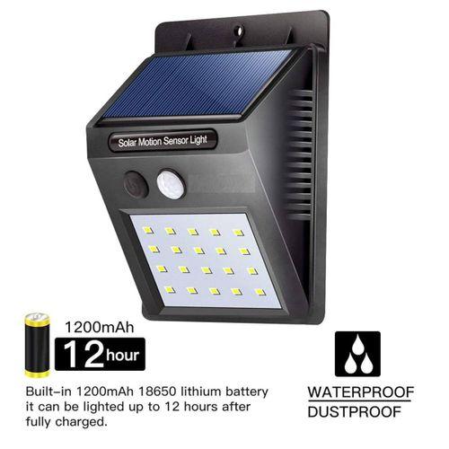 20 Ledli Hareket Sensörlü Dış Mekan Solar Lamba