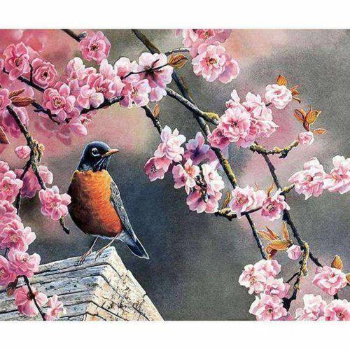 Canvas Bahar ve Kuşlar 2 Sayılarla Boyama Seti  Rulo 70 x 90 cm
