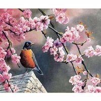 Canvas Bahar ve Kuşlar 2 Sayılarla Boyama Seti  Rulo 70 x 90 cm