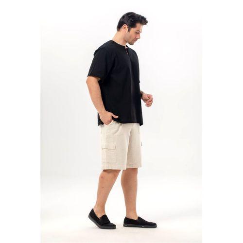 Kısa Kol Şile Bezi Bisiklet Yaka Erkek Yazlık Tshirt Siyah 3003