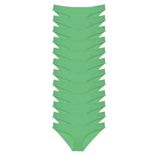 12 Adet Süper Eko Set Likralı Kadın Slip Külot Yeşil