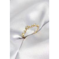 Gold Renk Gece Temalı Zirkon Taşlı Kadın Yüzük