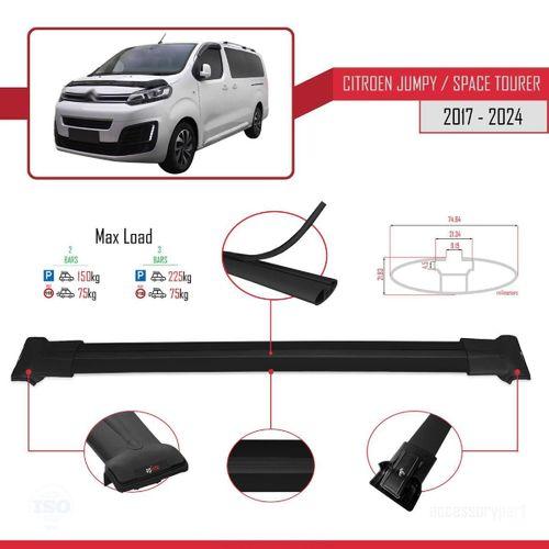 Citroen Jumpy - Space Tourer 2017 ve Sonrası ile Uyumlu FLY Model Ara Atkı Tavan Barı SİYAH