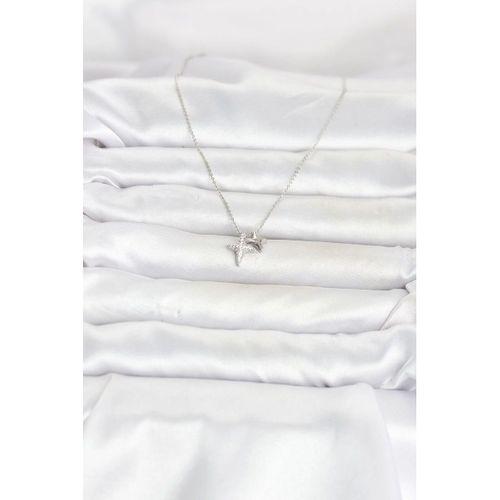 Pirinç Gümüş Renk Minimal Kutup Yıldızı Model Kadın Kolye