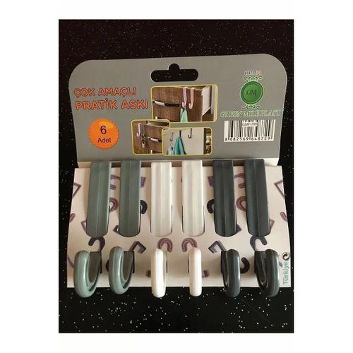 6'lı Çok Amaçlı Pratik Askı Sert Plastik Royaleks-GMP-799-OP-8