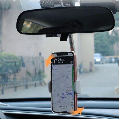 Zhltools Araç İçi Dikiz Aynası Telefon Tutucu Teleskopik Telefon Tutacağı Beyaz