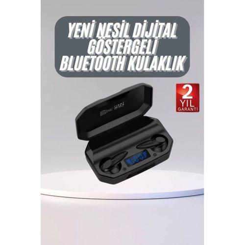 Rgb Işıklı Çift Mikrofonlu Siyah Profesyonel  Kulaklığı Kablosuz Kulakiçi