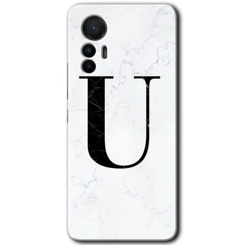 Xiaomi Mi 12 Lite HD Baskılı Kılıf + 9D Tam Ekran Koruyucu - Beyaz Mermer Desenli U Harfi