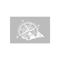 Araba Sticker Pusula Compass 35x25 Cm Sticker Etiket Beyaz