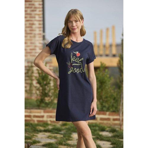 Meyve Ve Yaprak Baskılı Dantelli "feel Good" Gecelik