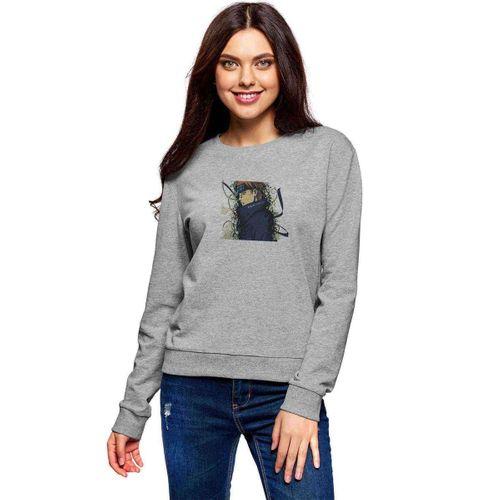 Naruto Pain Baskılı Gri Kadın Sweatshirt