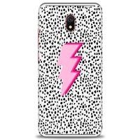 Xiaomi Redmi 8A Kılıf HD Baskılı Kılıf - Pembe Şimşek + Tam Ekran Koruyucu