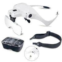 Zhltools Şarjlı gözlük Büyüteç Çalışma Büyüteci 5 Lensli