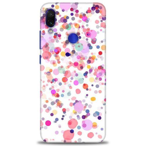 Xiaomi Redmi Note 7 Kılıf HD Baskılı Kılıf - Renkli Benekler + Tam Ekran Koruyucu