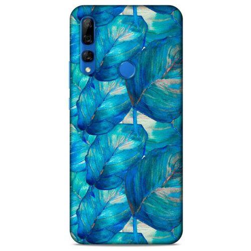Huawei Y9 Prime 2019 Uyumlu Kılıf Mavi Delisi (47) Crystal Flex Kılıf Yaprak