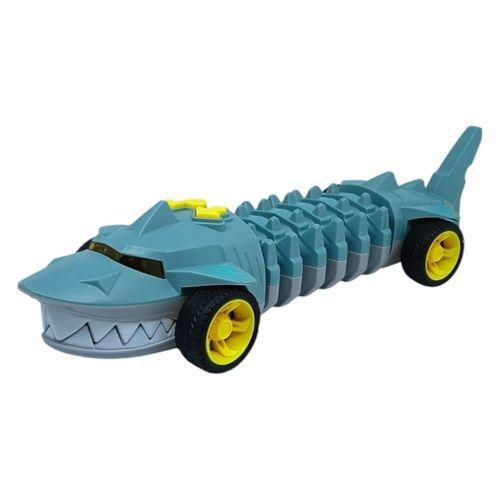 Köpekbalığı Araba - Otomatik Hareketli Sesli Işıklı 32 cm - Gri Köpekbalığı